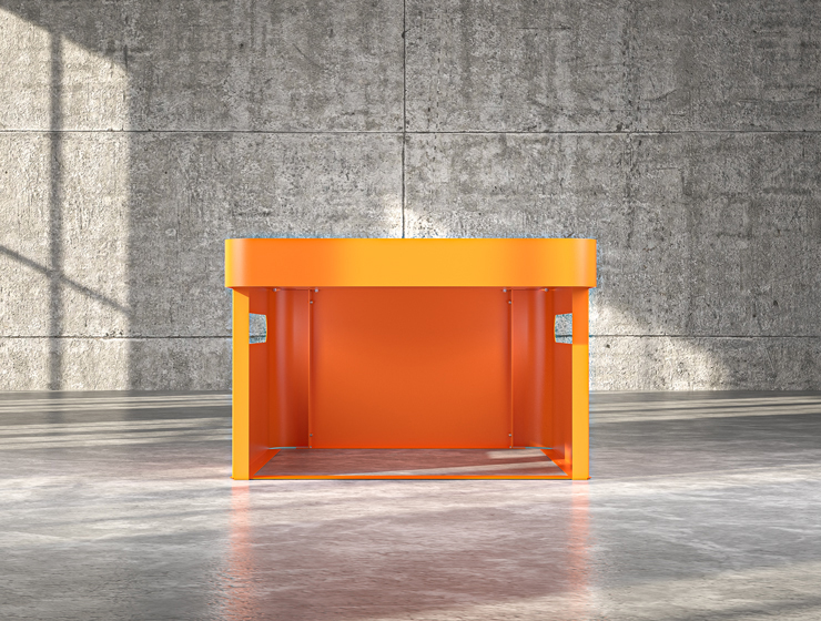 Mährobotergarage Robox in Sonderfarbe Orange